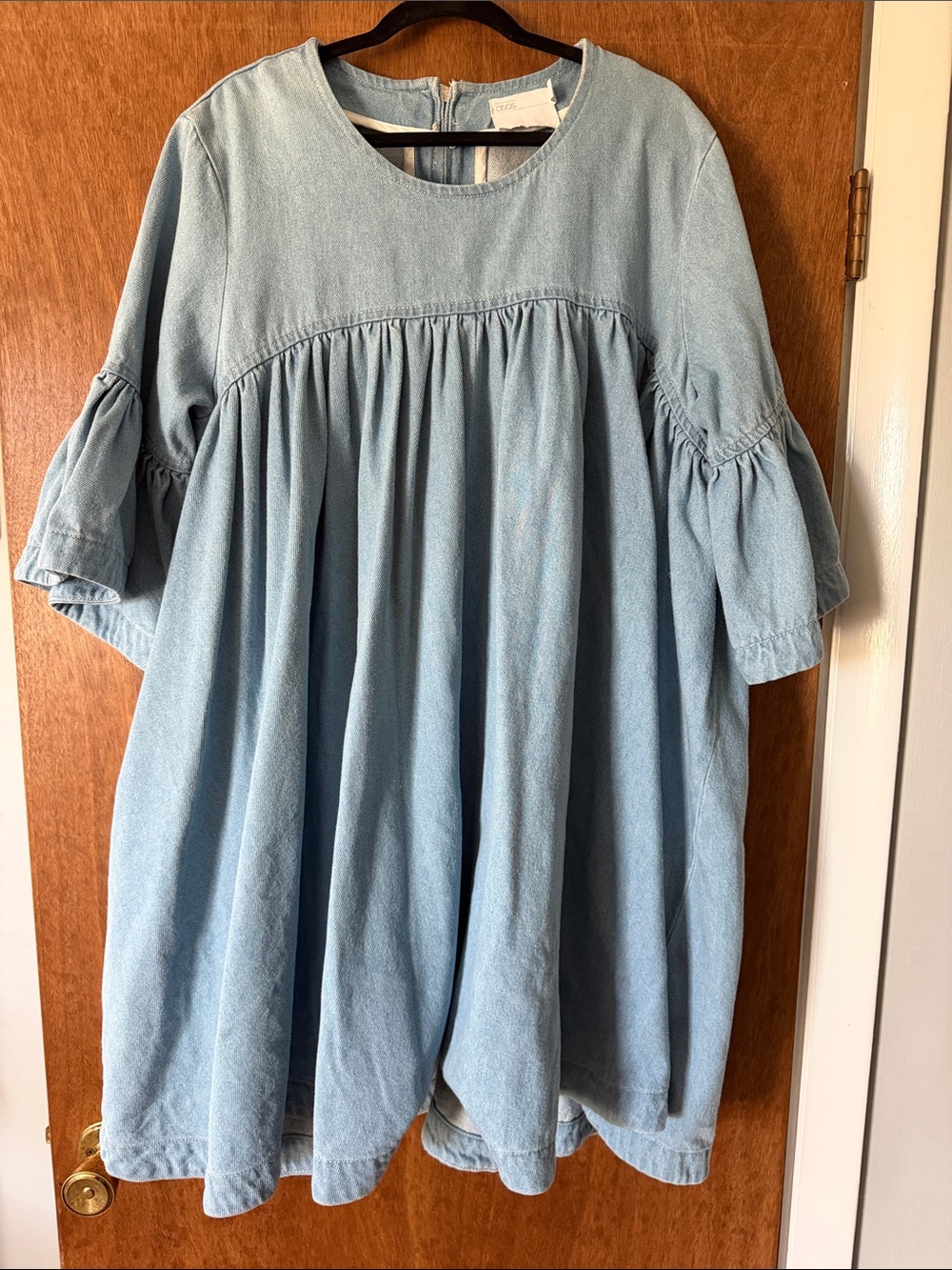 ASOS Light Blue Denim Midi Babydoll Dress